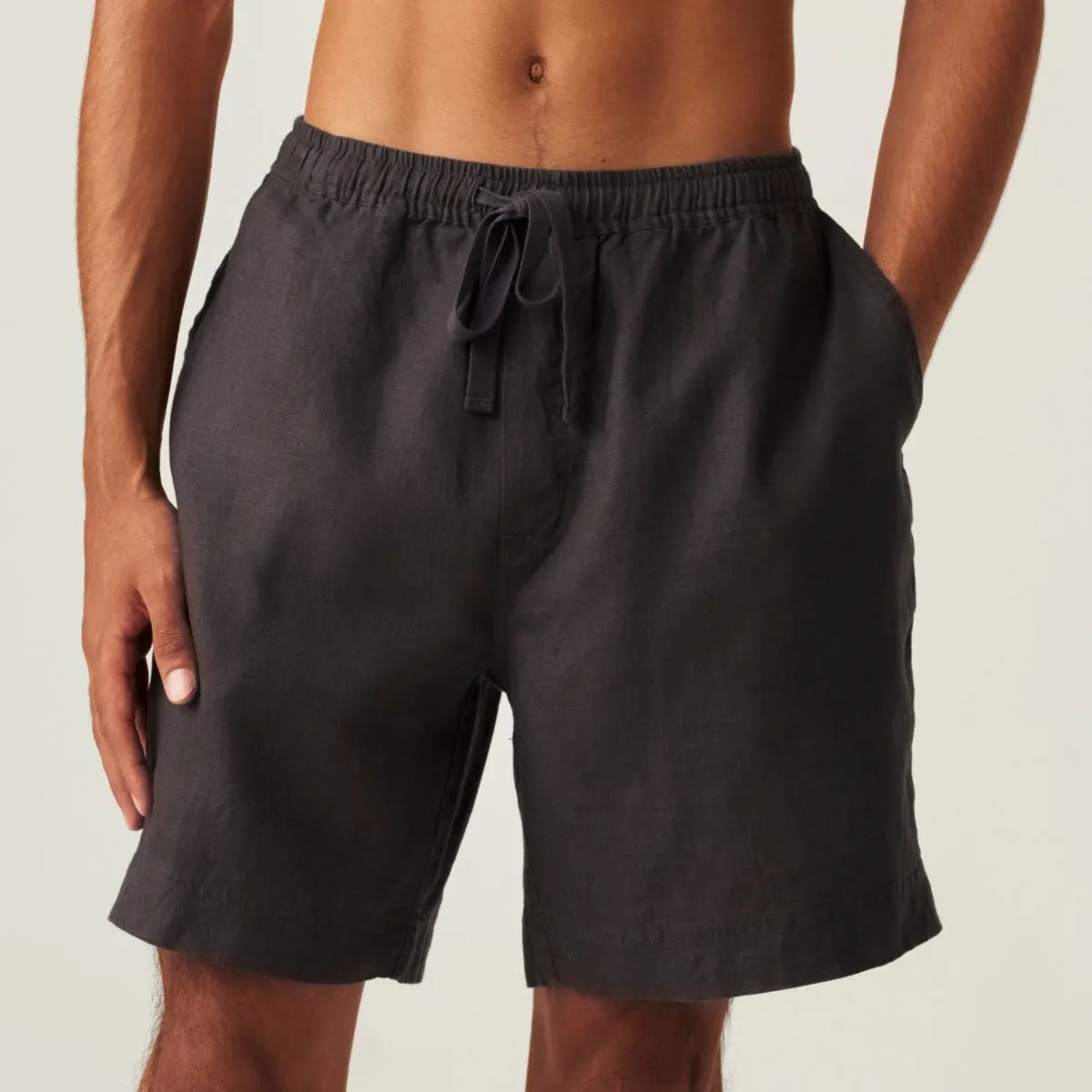 100% Linen Shorts in Kohl - Mens