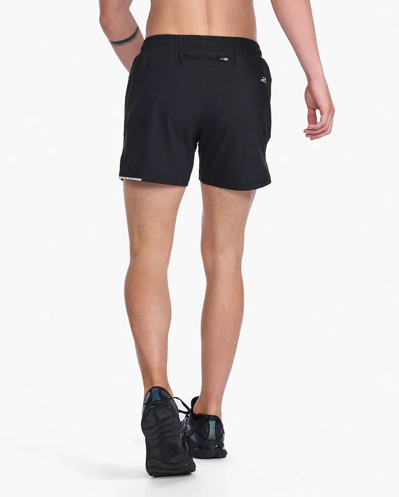 2XU Mens Aero 5 Inch Shorts 2.0 - Black/Silver