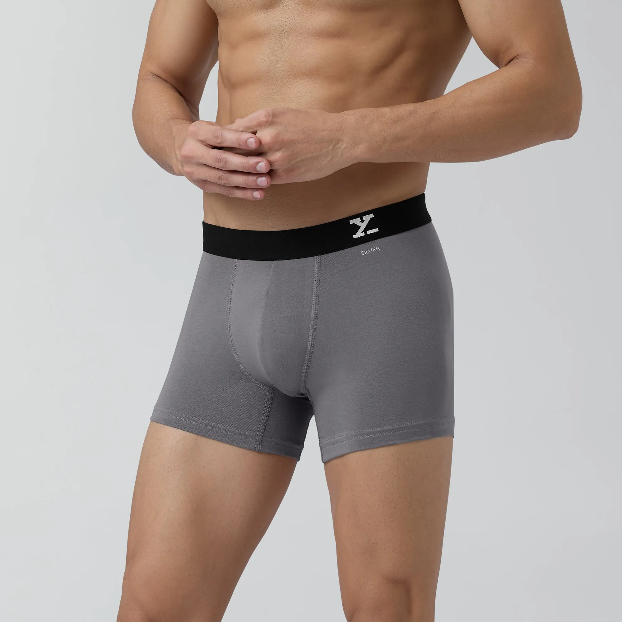 Aero Silver Cotton Trunks Ash Grey