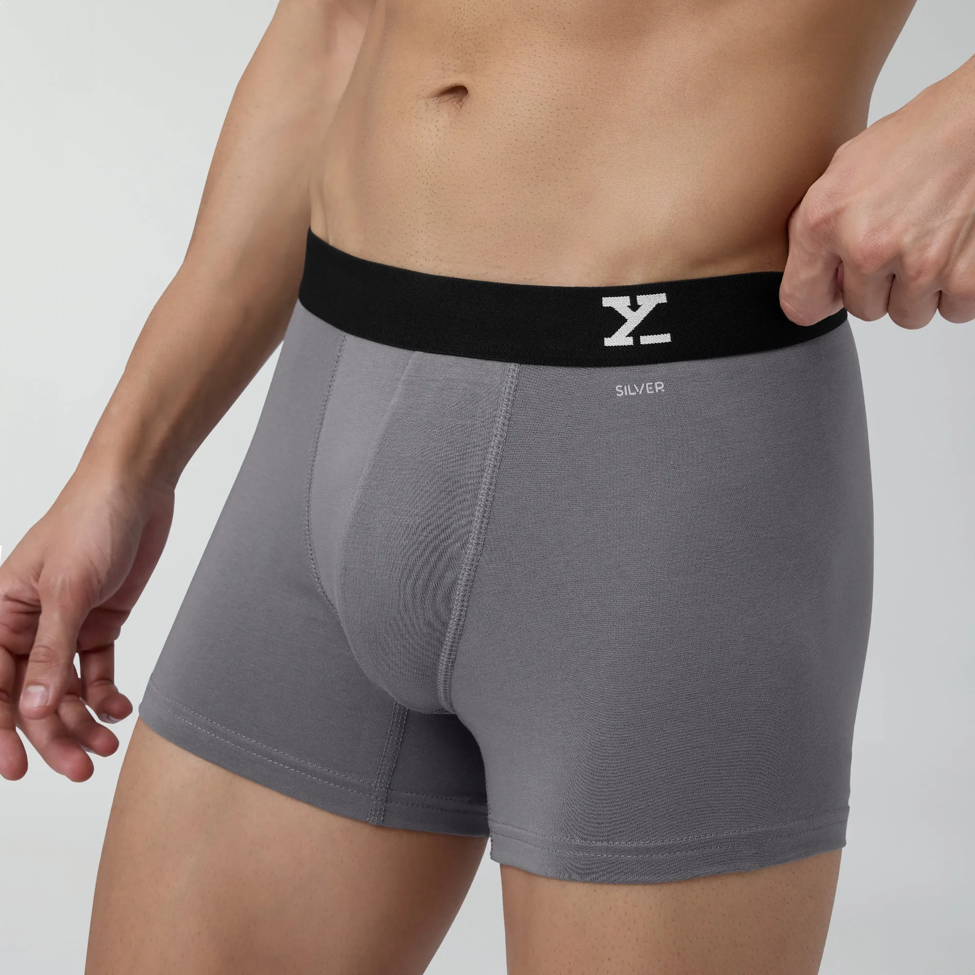 Aero Silver Cotton Trunks Ash Grey