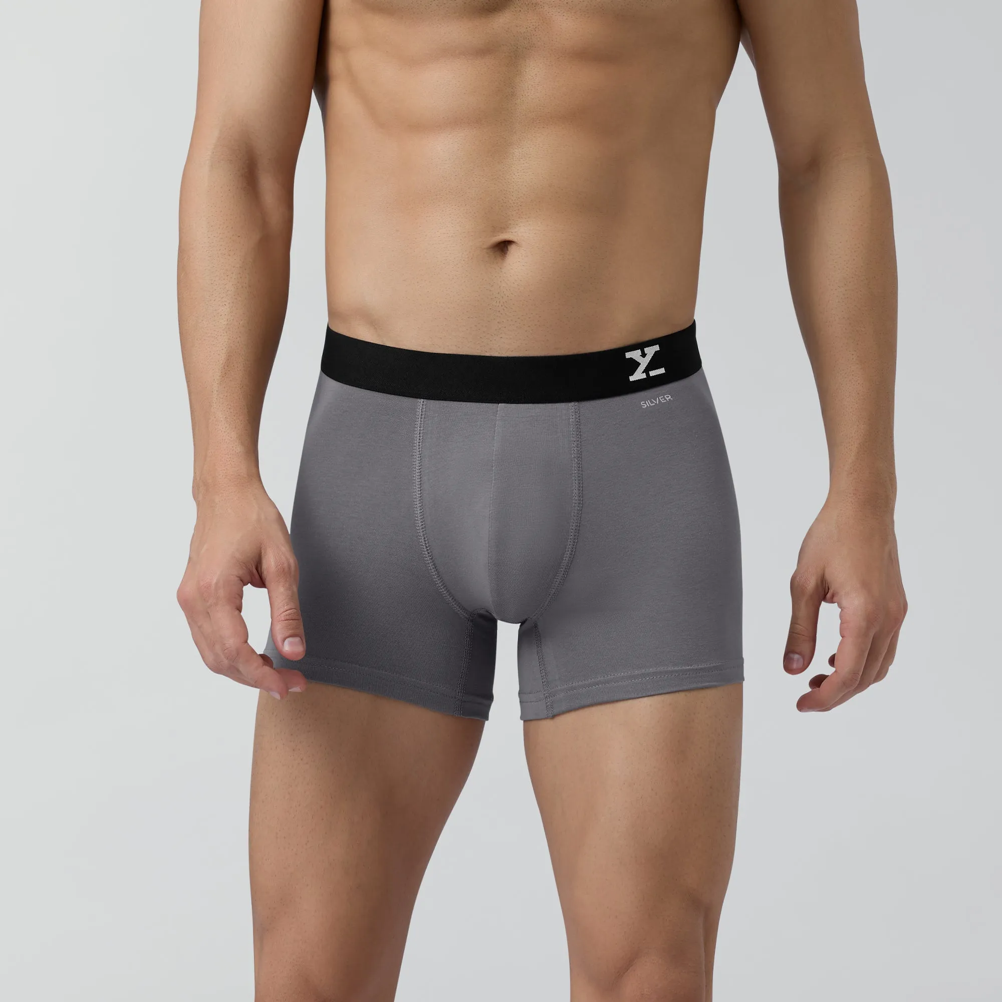 Aero Silver Cotton Trunks Ash Grey