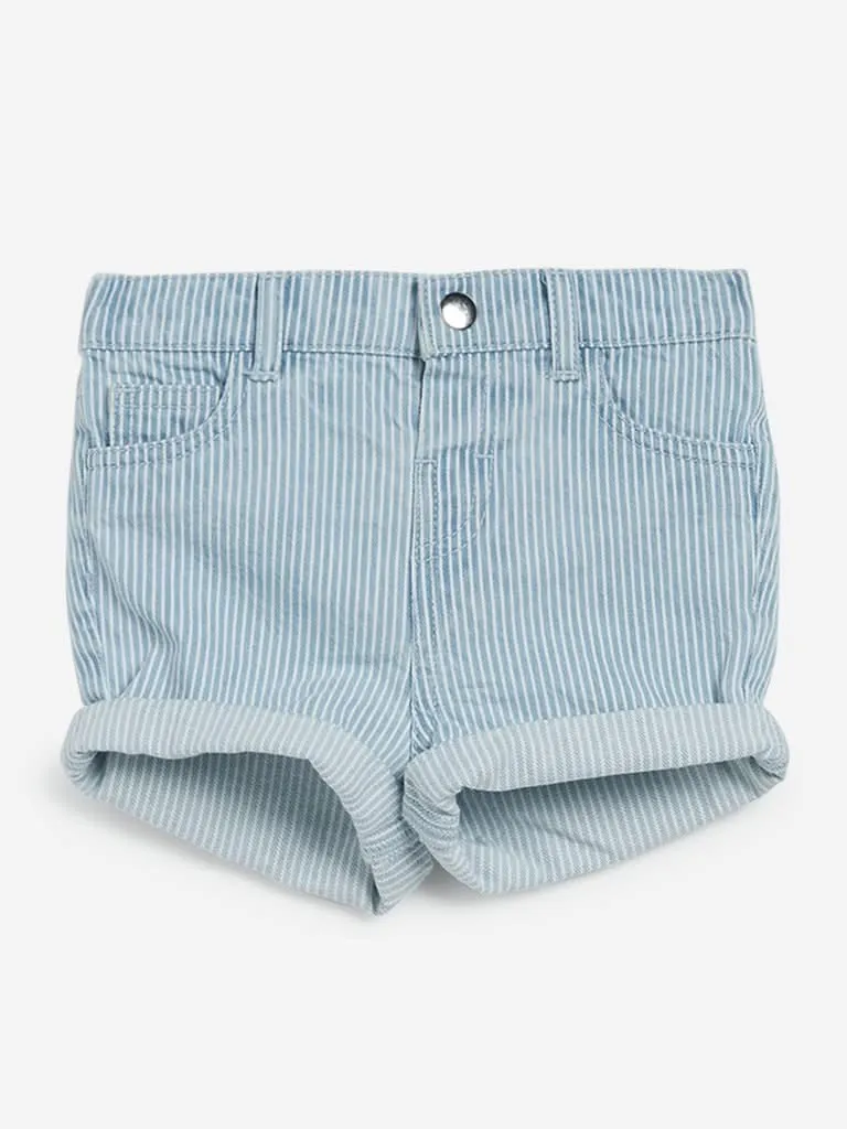 Baby HOP Light Blue Striped Shorts