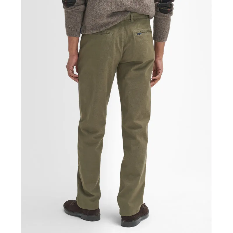 Barbour Washed Stretch Twill Tailored Fit Mens Trousers - Olive