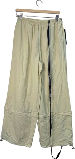 Bo&Tee Cream Batha Polyamide Cargo Trousers Small