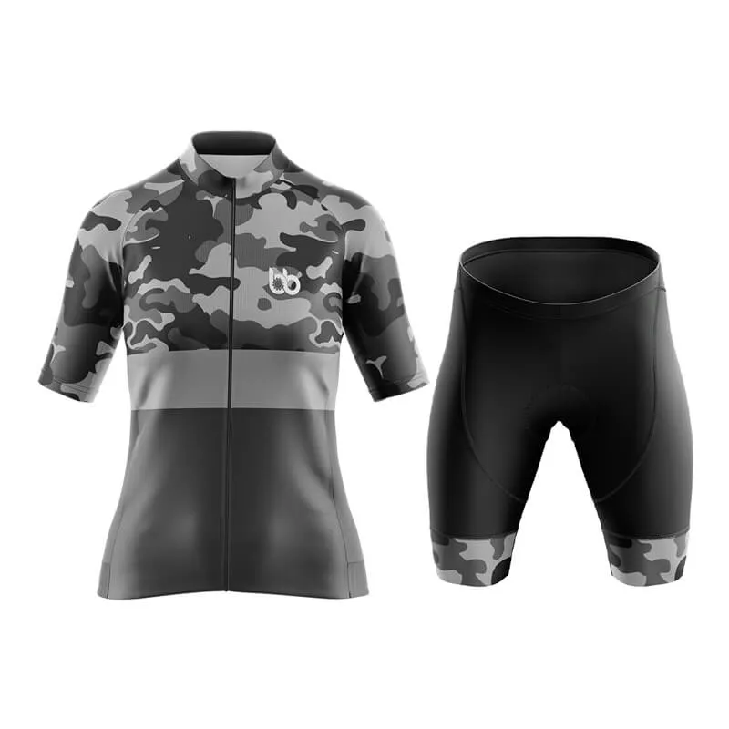 Camouflage Neck Aero Cycling Kit (V2) (Grey)