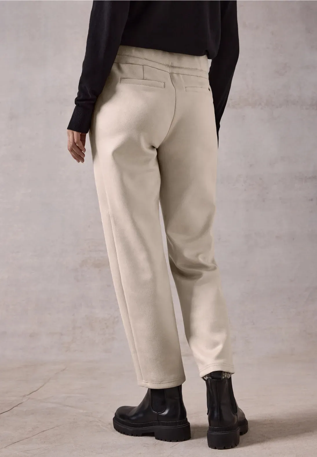 Cecil Tracey Faux Suede trousers with drawstring. 28" leg 378175