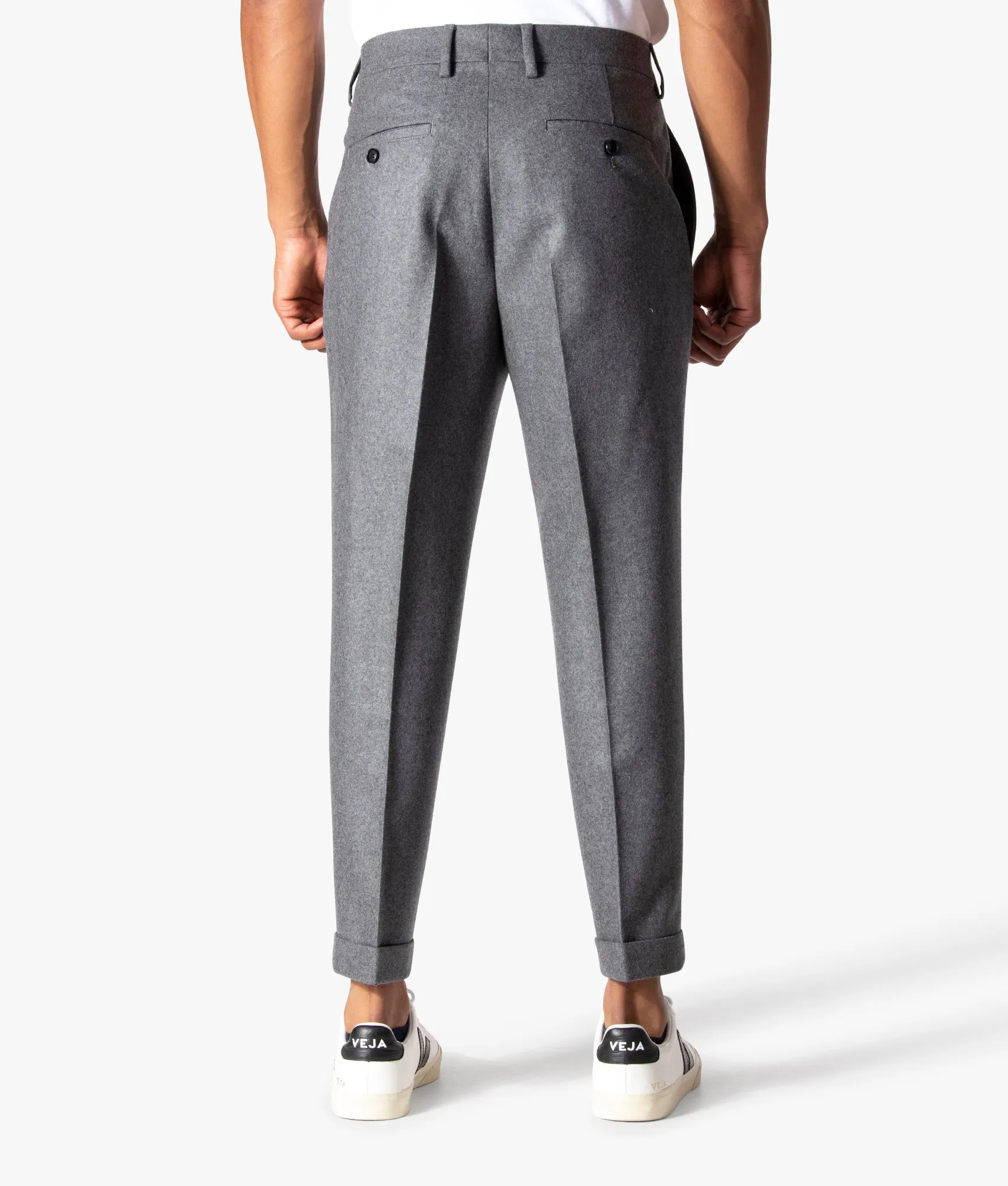 Cropped Tapered Carrot Fit Trousers