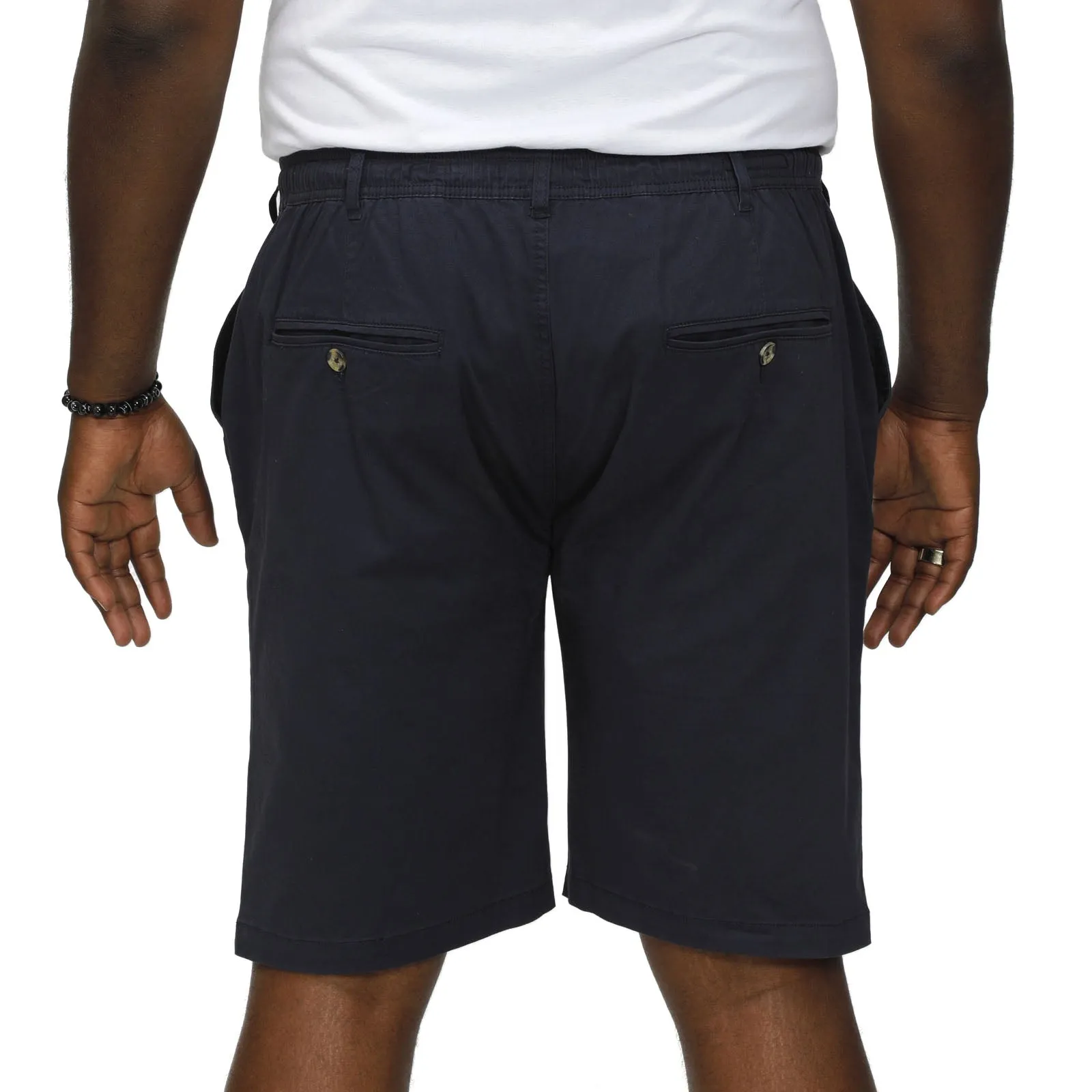 D555 Mens Aries Big & Tall Strech Chino Shorts - Navy