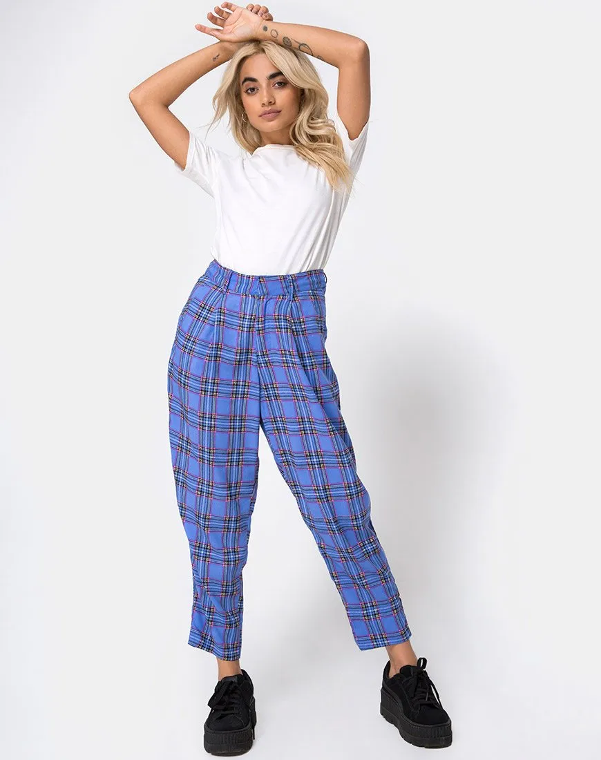 Dastan Trouser in 90's Check Blue Pink