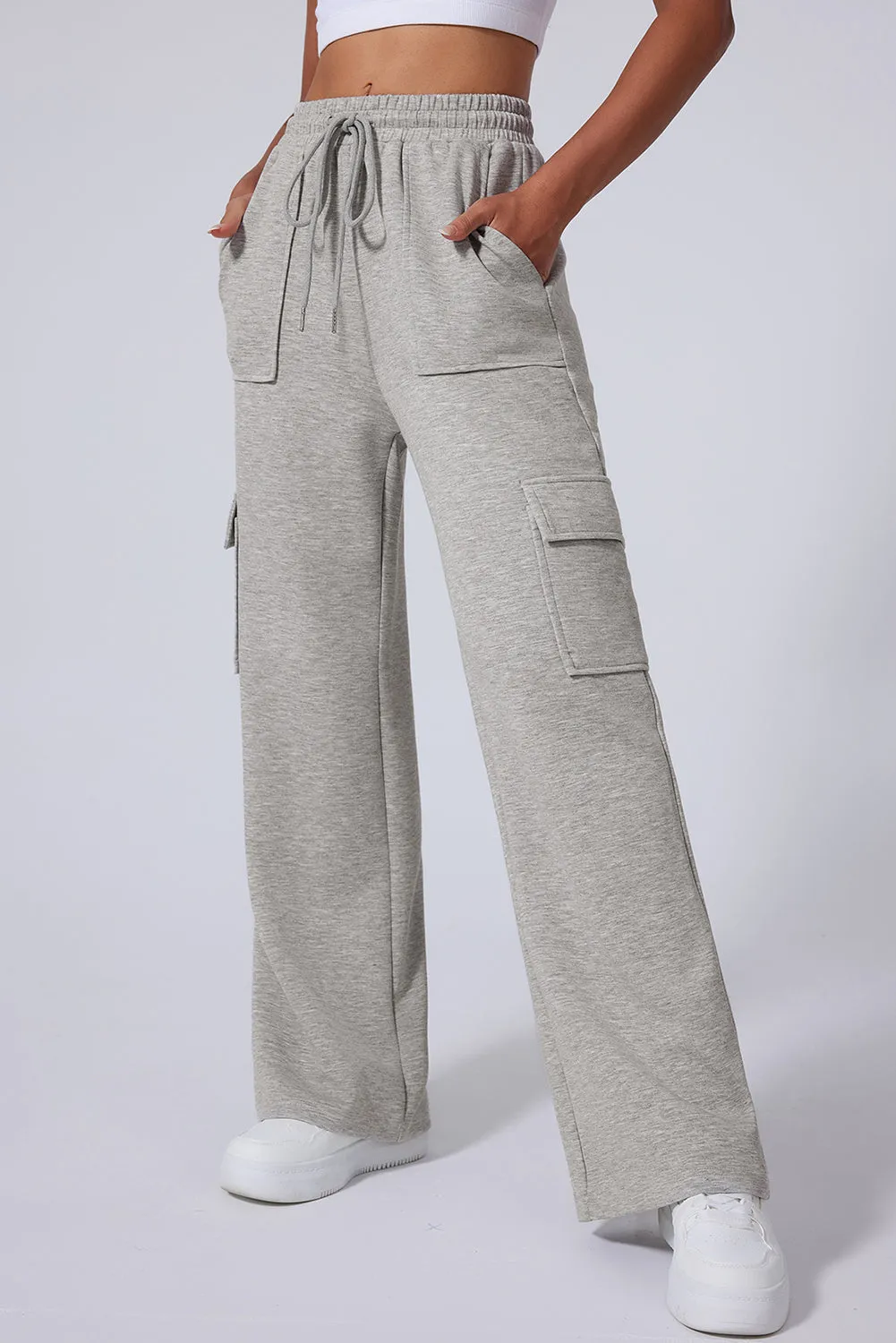 Drawstring Waist Pocketed Workout Pants