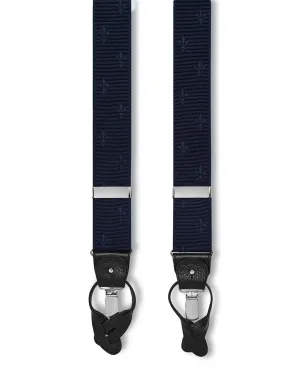 Dual Navy Fleur de Lys Braces