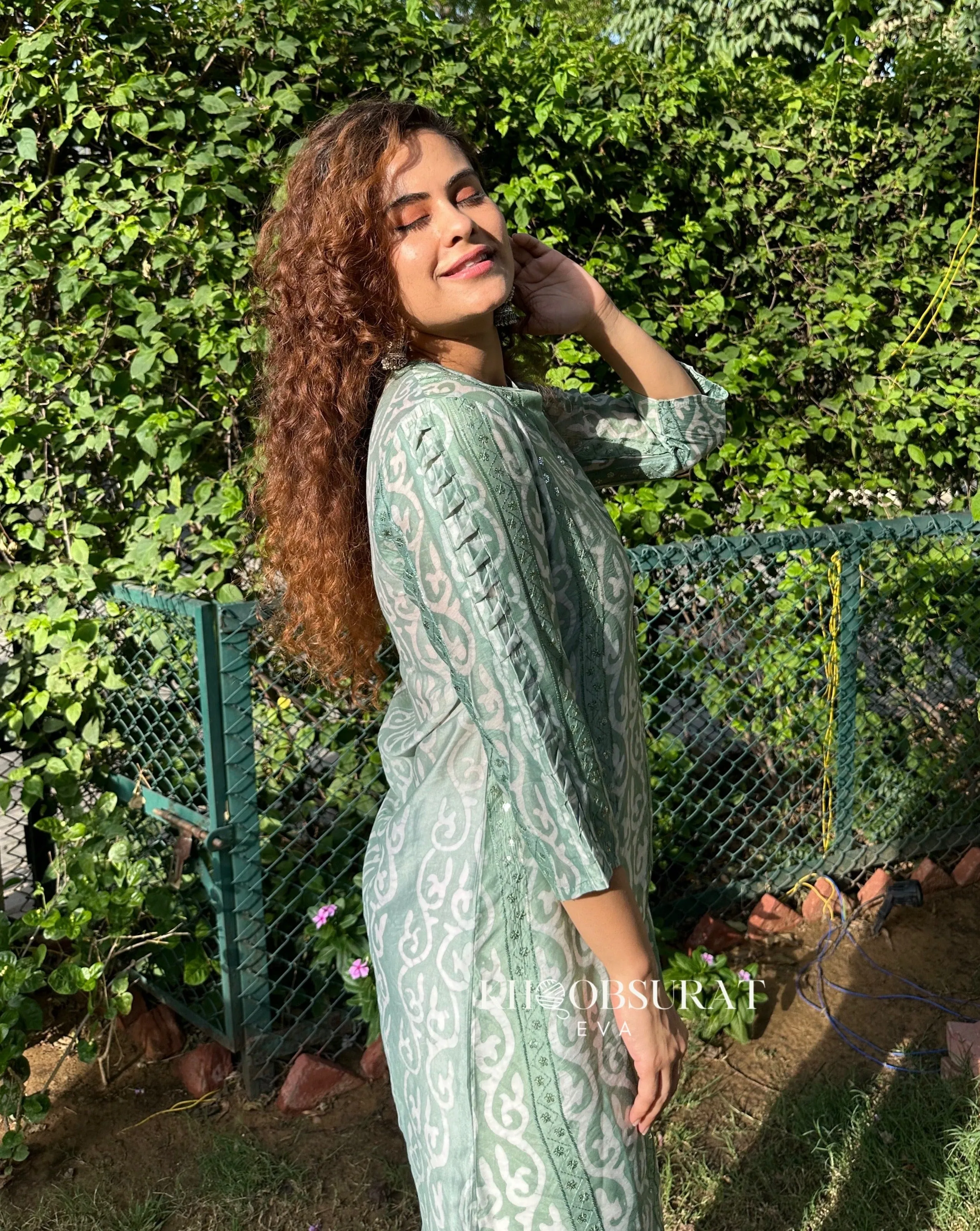 Emerald Green Festive Co-ord set - KHOOBSURAT EVA