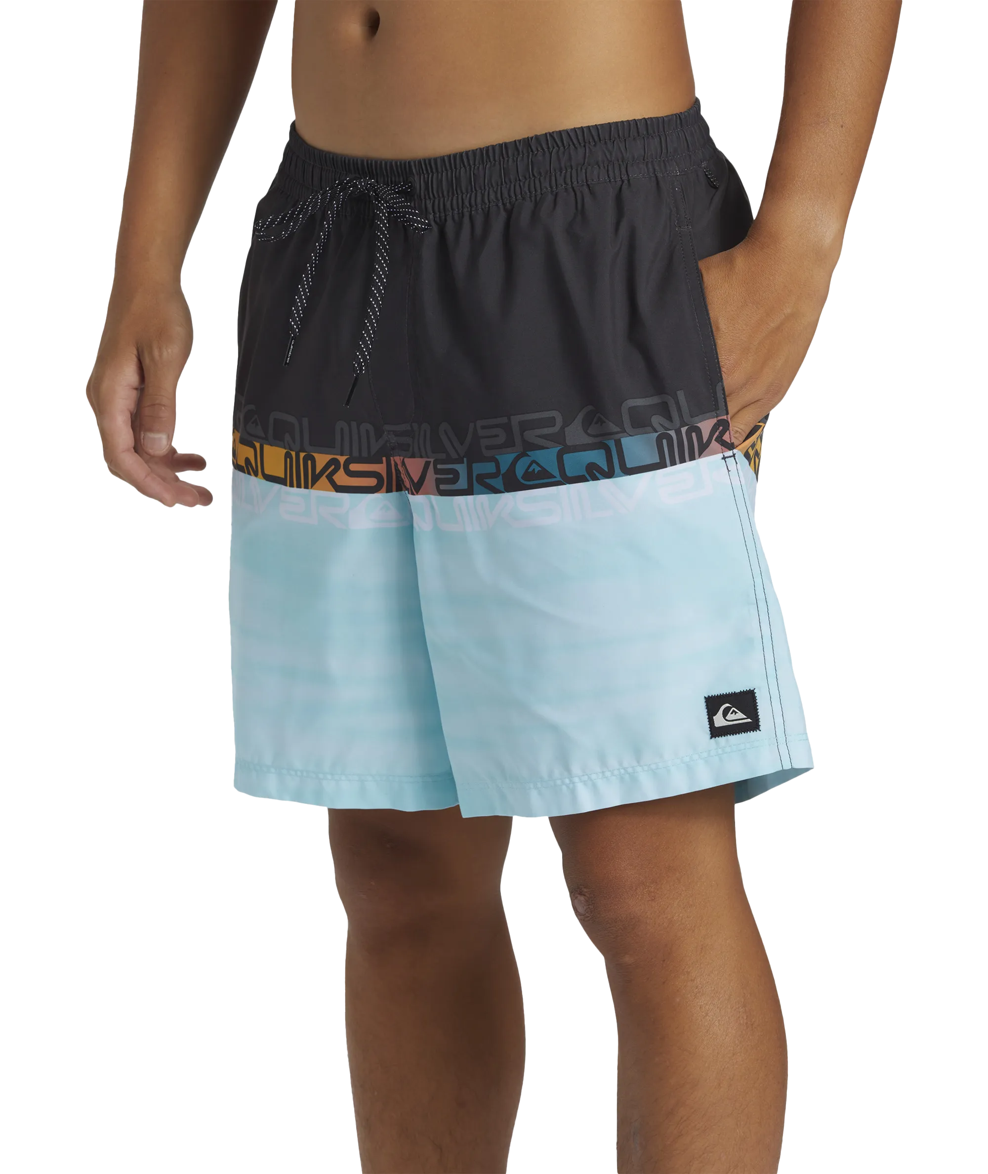 Everyday Wordblock Volley Shorts in Tarmac