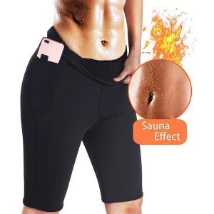 Fashionable Women' Sauna Effect Hight Waist Leggings With Pocket For Fat Burning