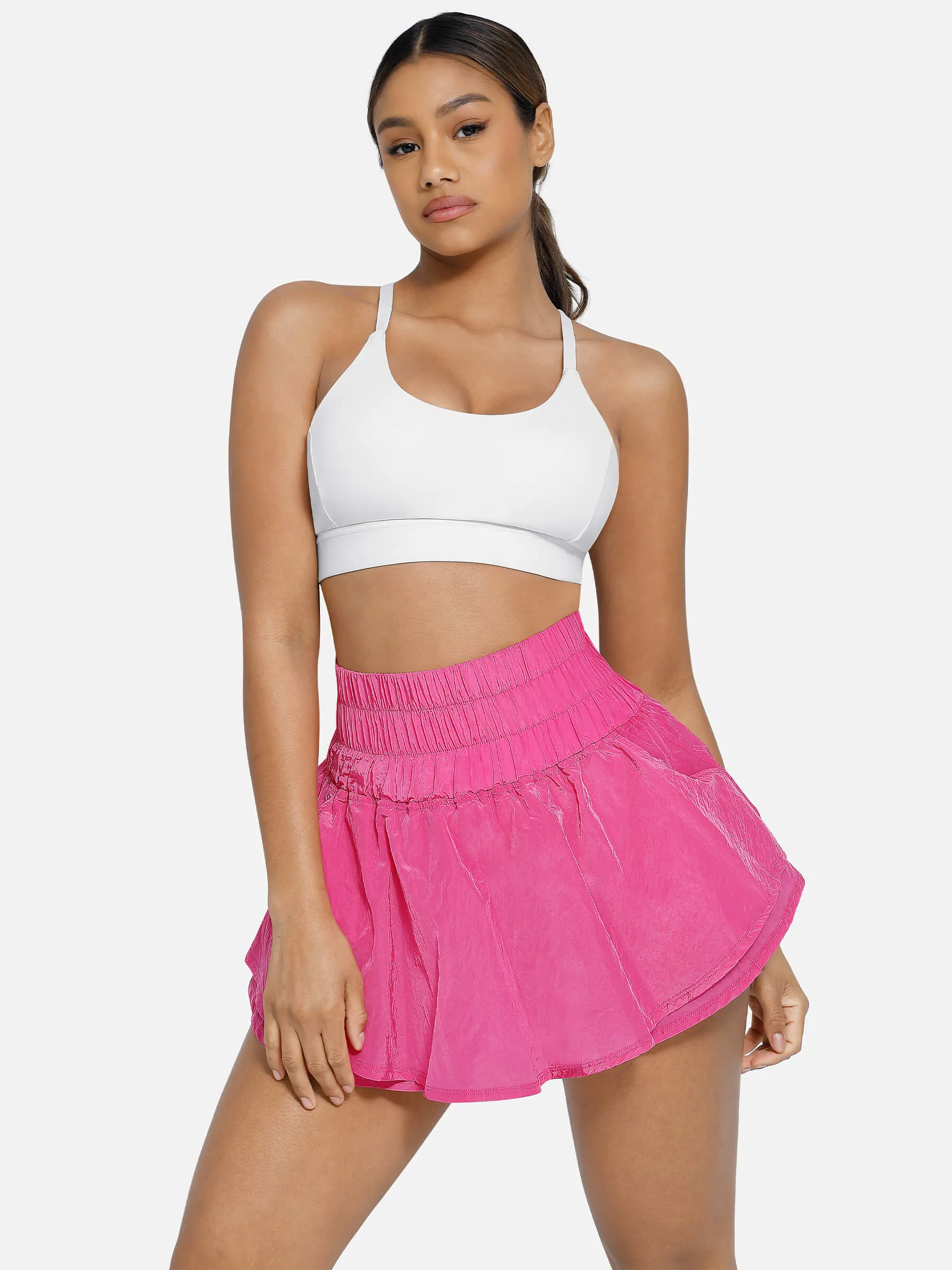 Feelingirl Elastic Casual High Waisted Athletic Shorts