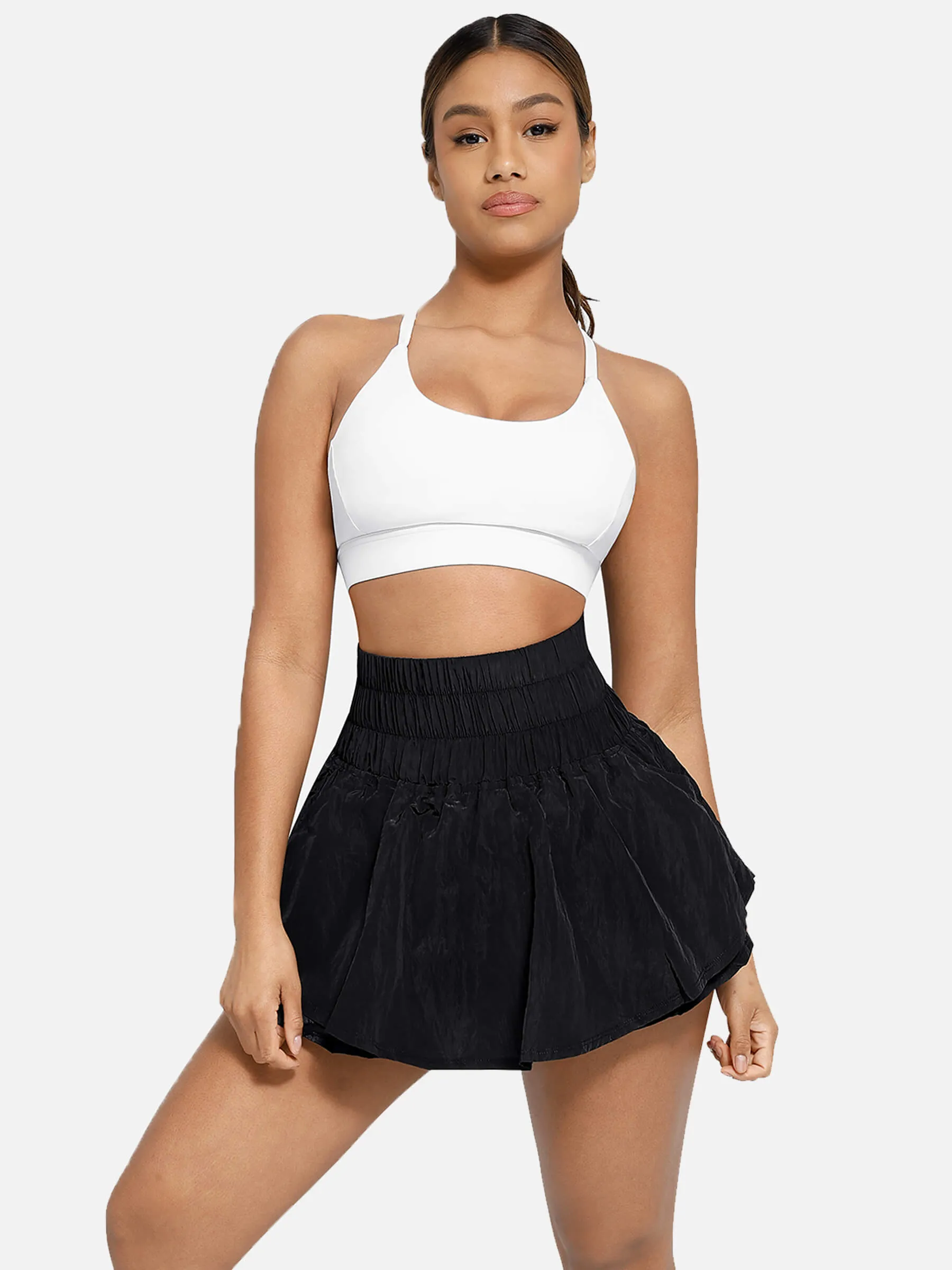 Feelingirl Elastic Casual High Waisted Athletic Shorts