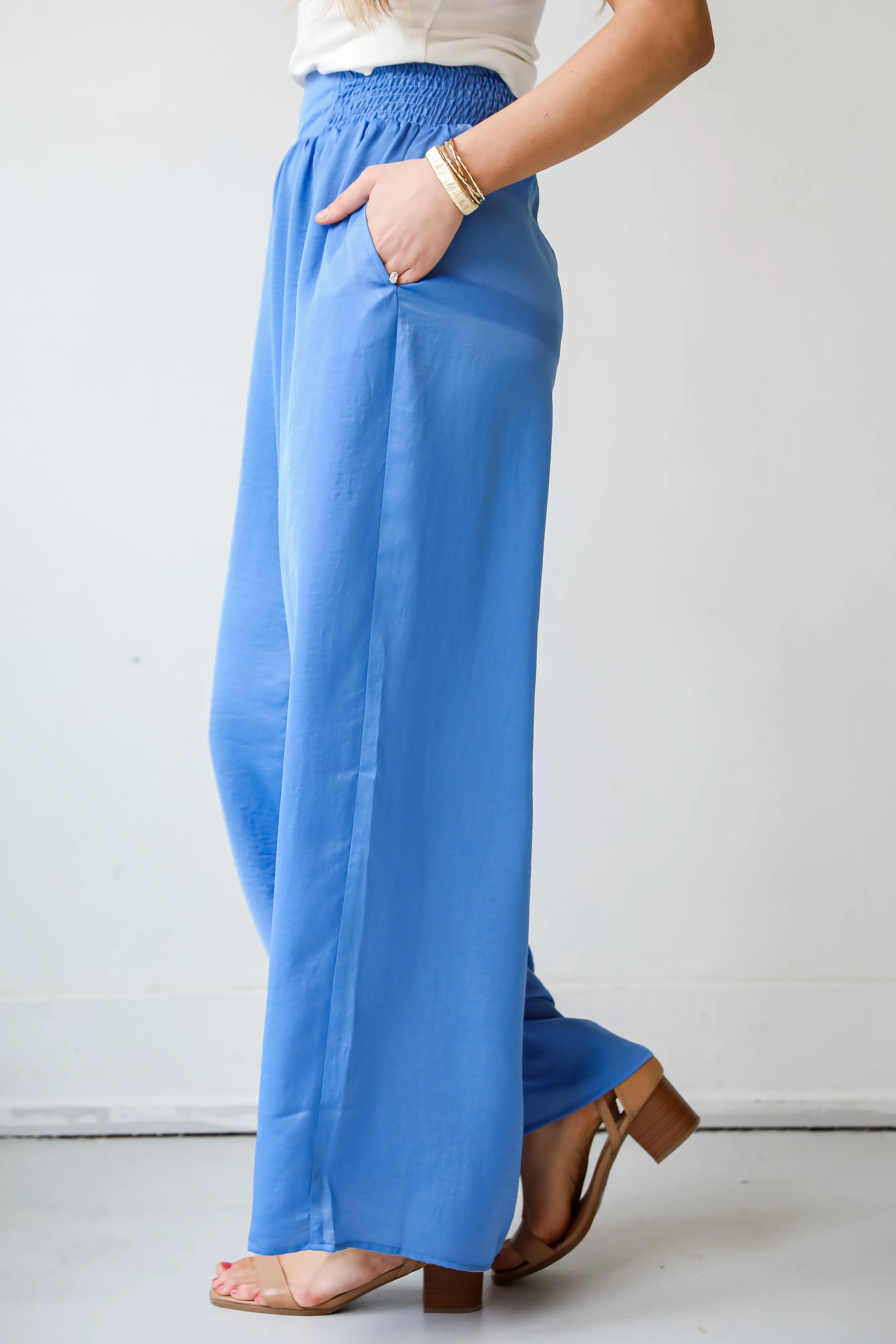 FINAL SALE - Rare Charm Satin Wide Leg Pants