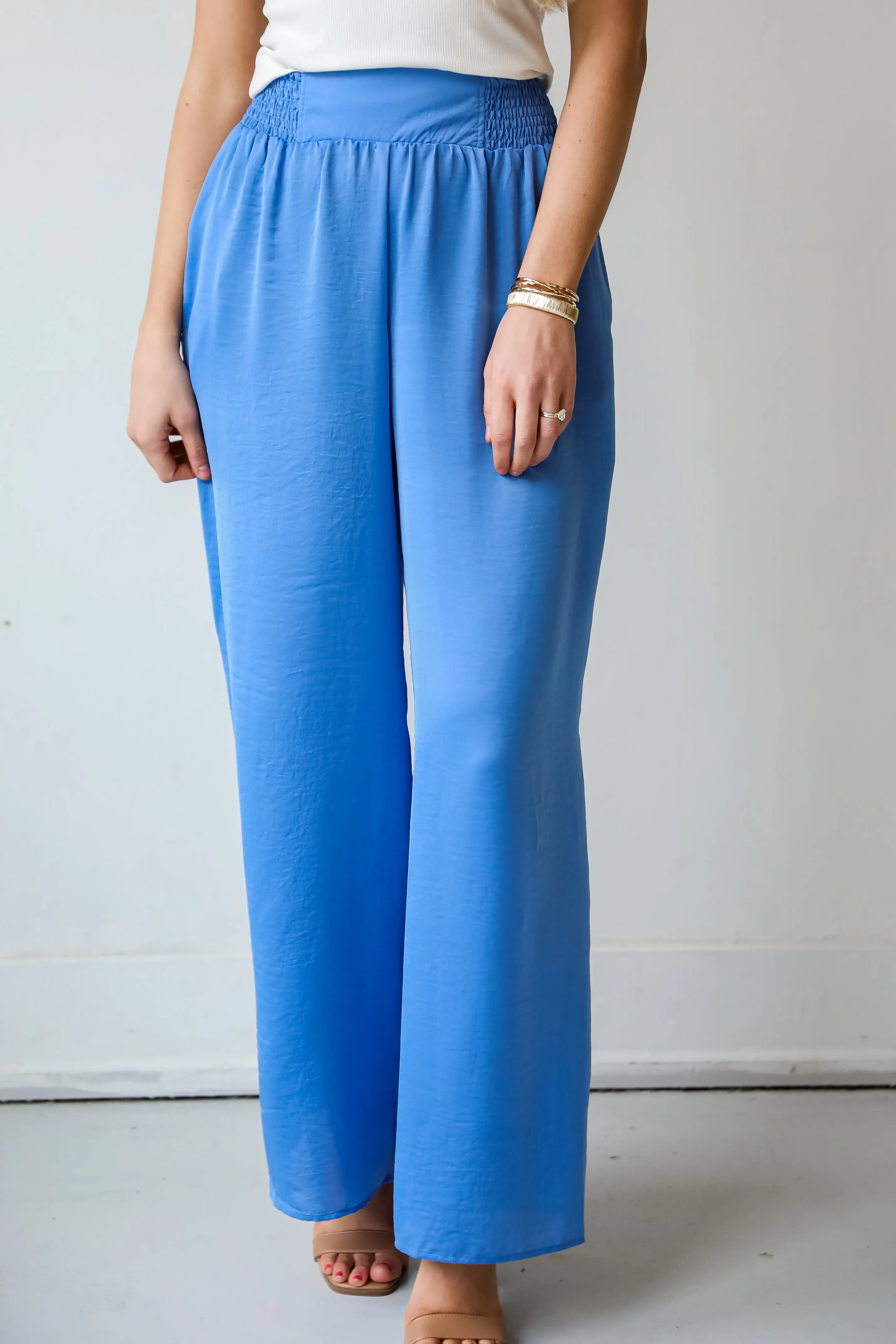 FINAL SALE - Rare Charm Satin Wide Leg Pants