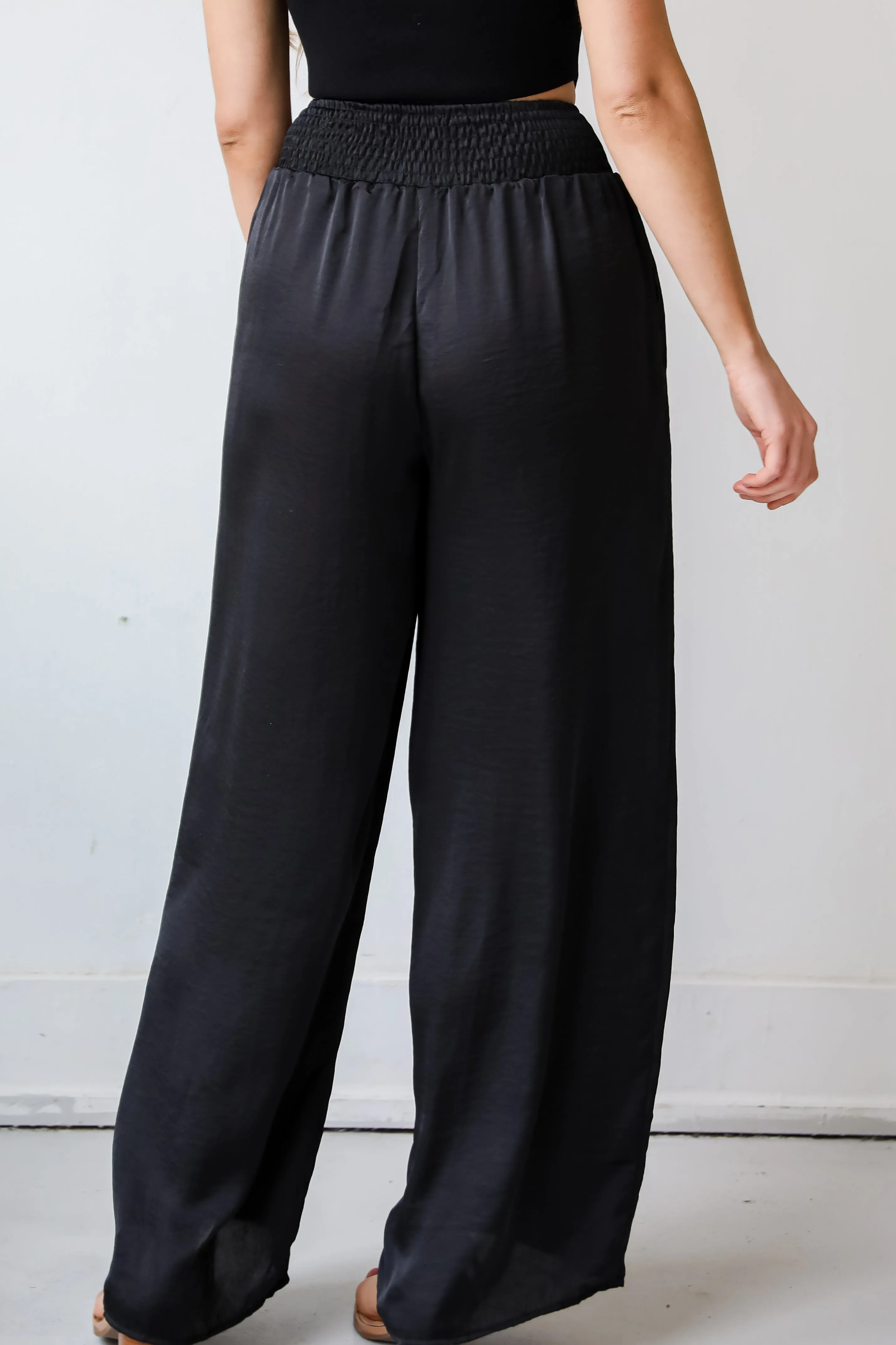 FINAL SALE - Rare Charm Satin Wide Leg Pants