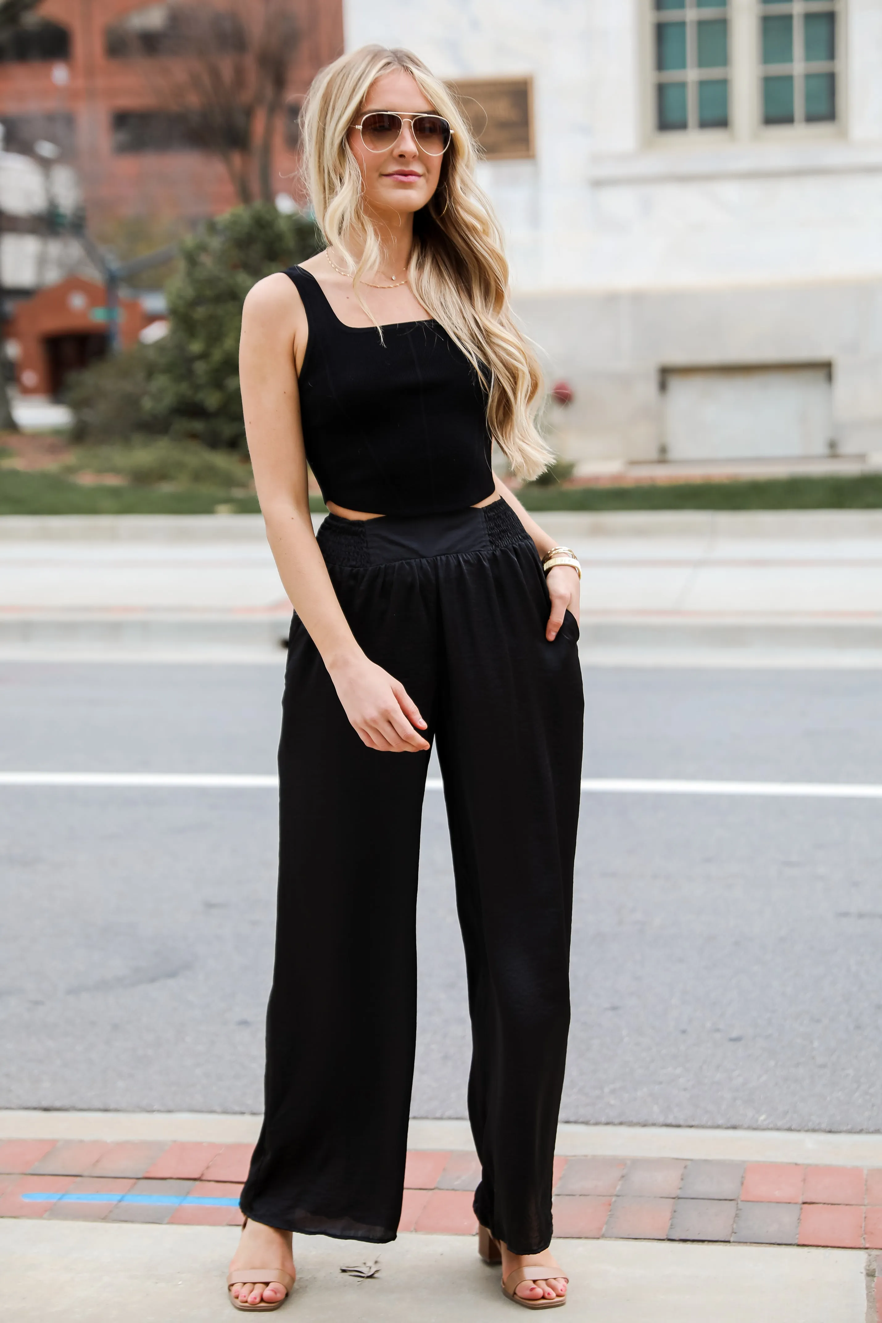 FINAL SALE - Rare Charm Satin Wide Leg Pants