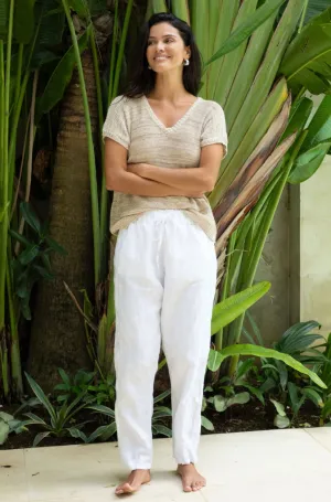 Frockk Portia Pant in White Linen