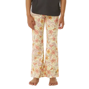 Girls Tropic Floral Bell Trousers in Lemon Ice