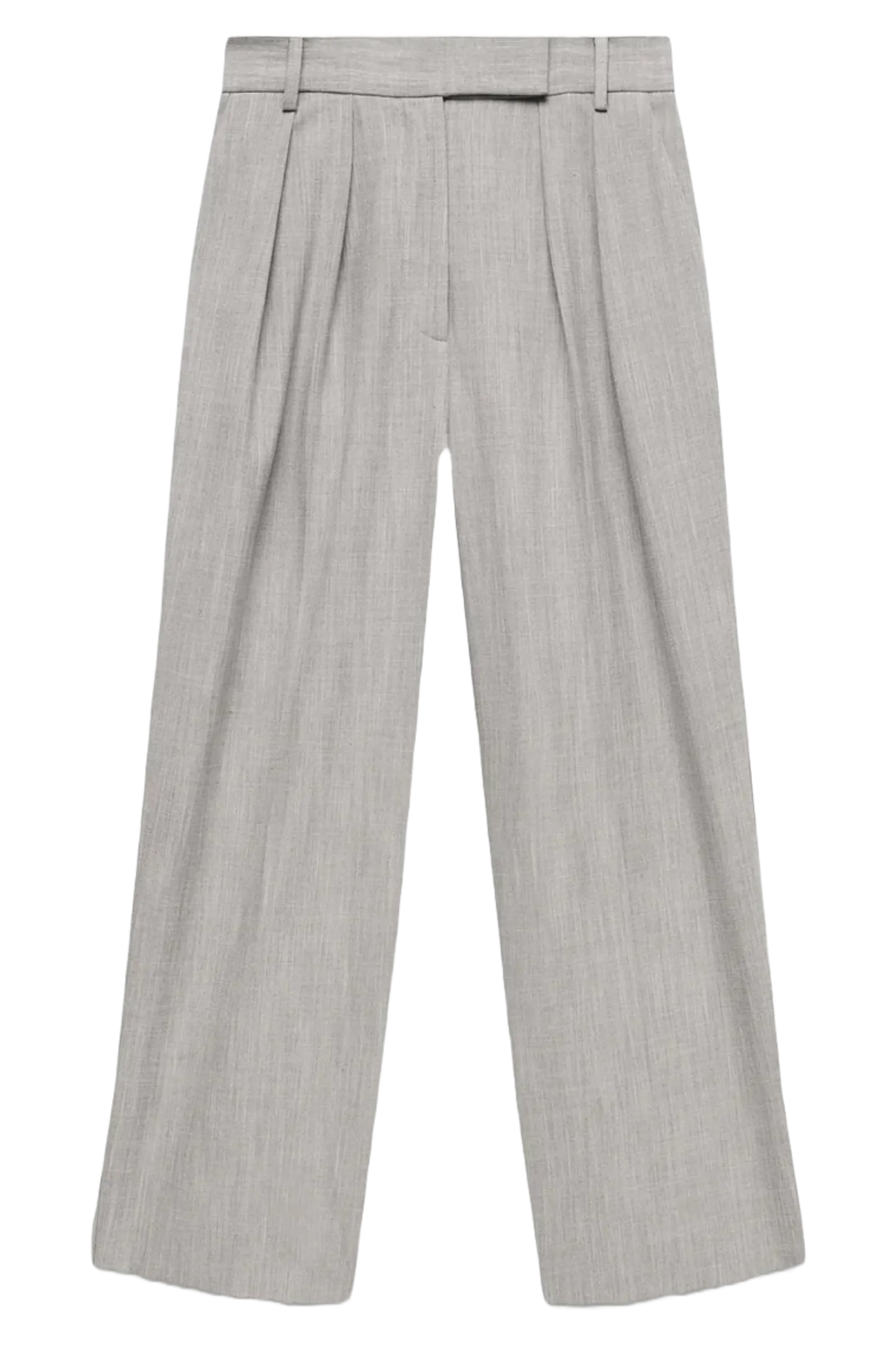 Grey Tailored Straight Trousers