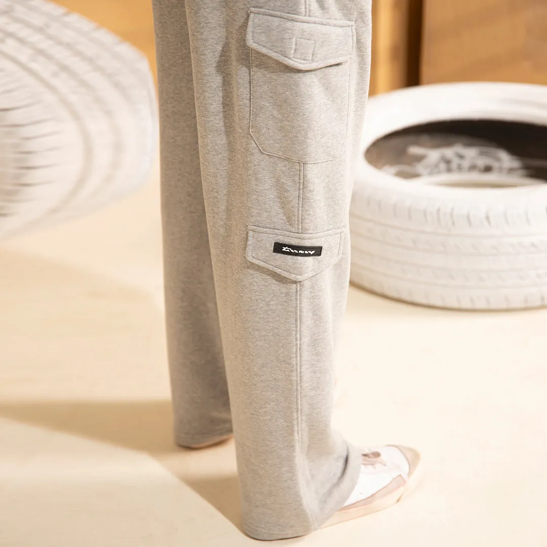 Grey Wide Leg Cargo Trouser