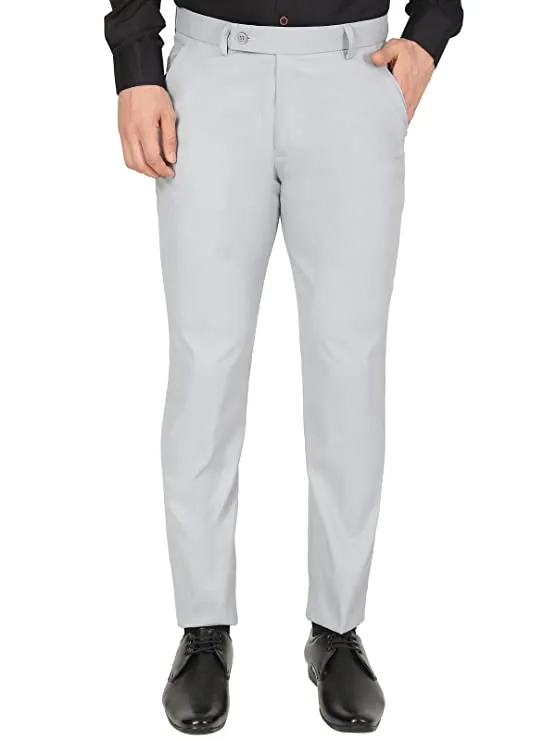 Haul chic's Men's Slim fit Light Grey Trouser