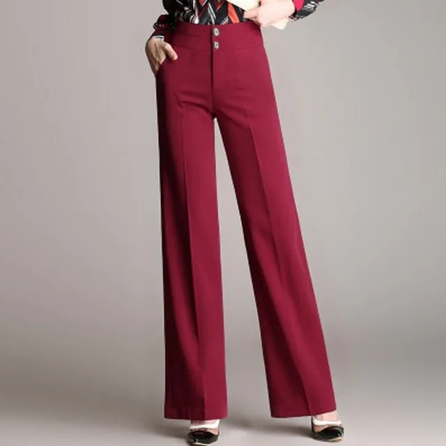 High Waist Button-Fly Bell Bottom Pants