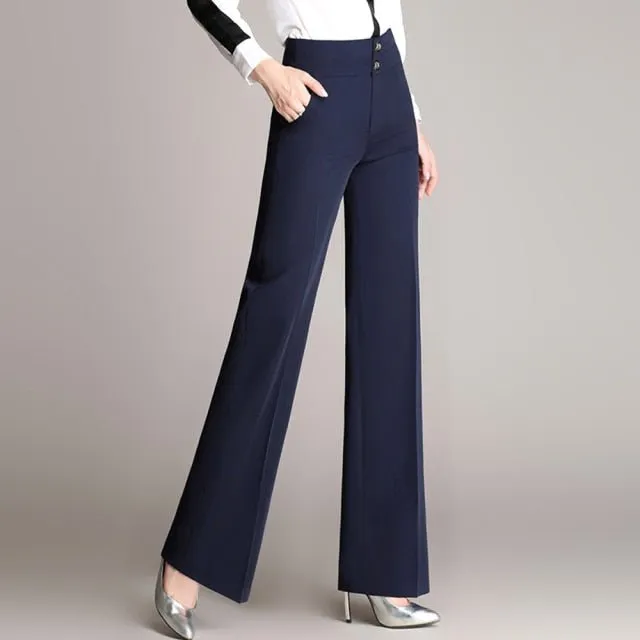 High Waist Button-Fly Bell Bottom Pants