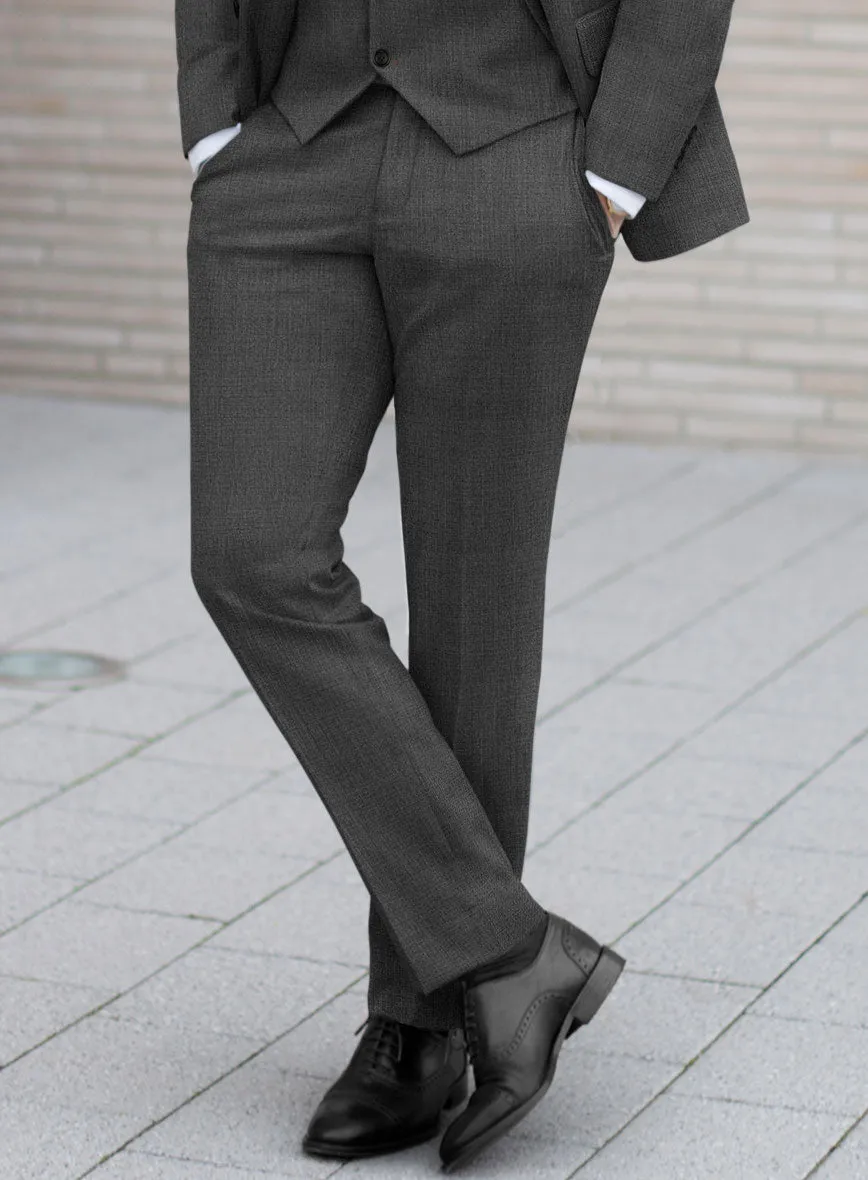 Huddersfield Stretch Dark Gray Wool Pants