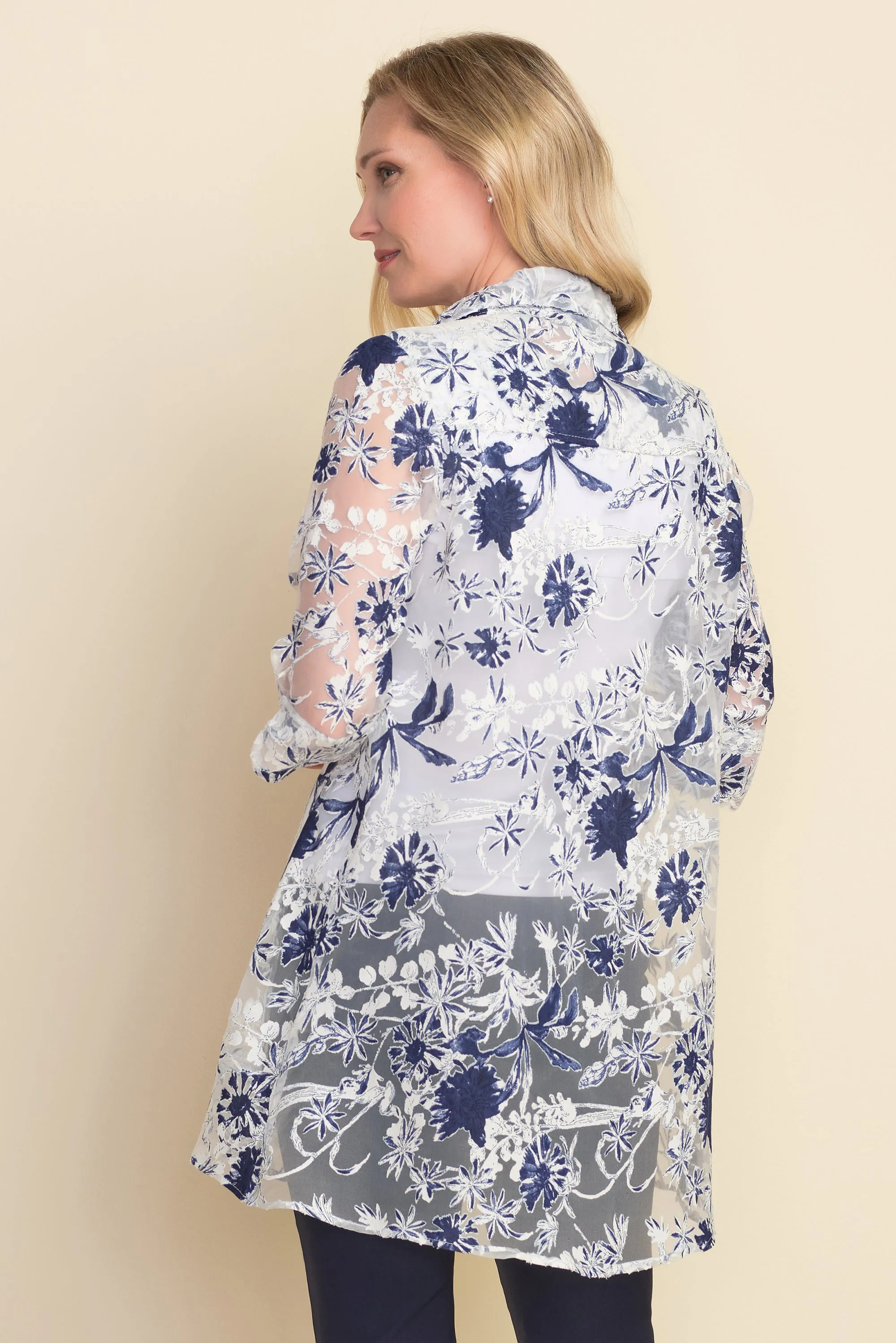 Joseph Ribkoff Floral Sheer Shirt