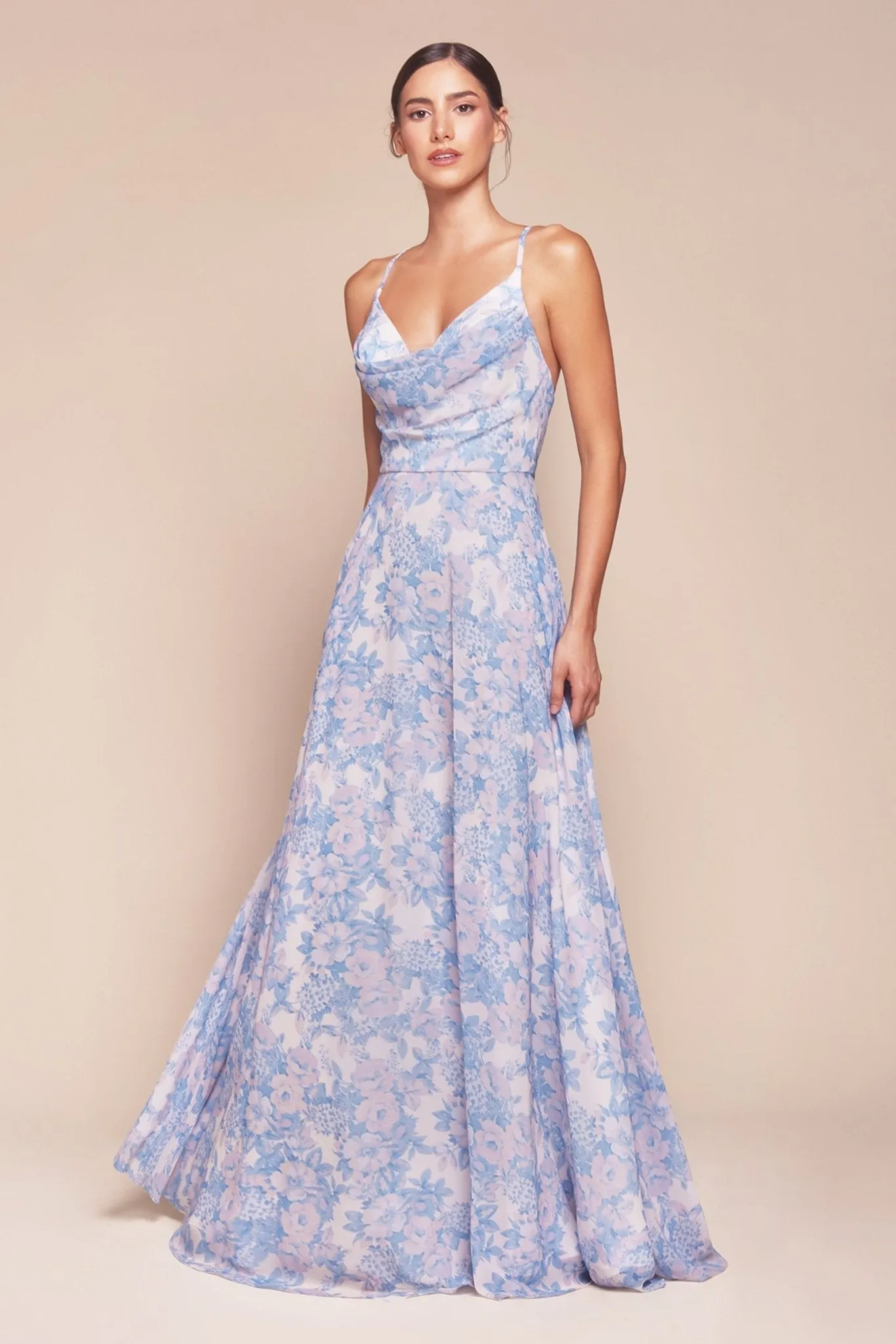 KARINA A-Line Soft Satin Print Bridesmaid Dress