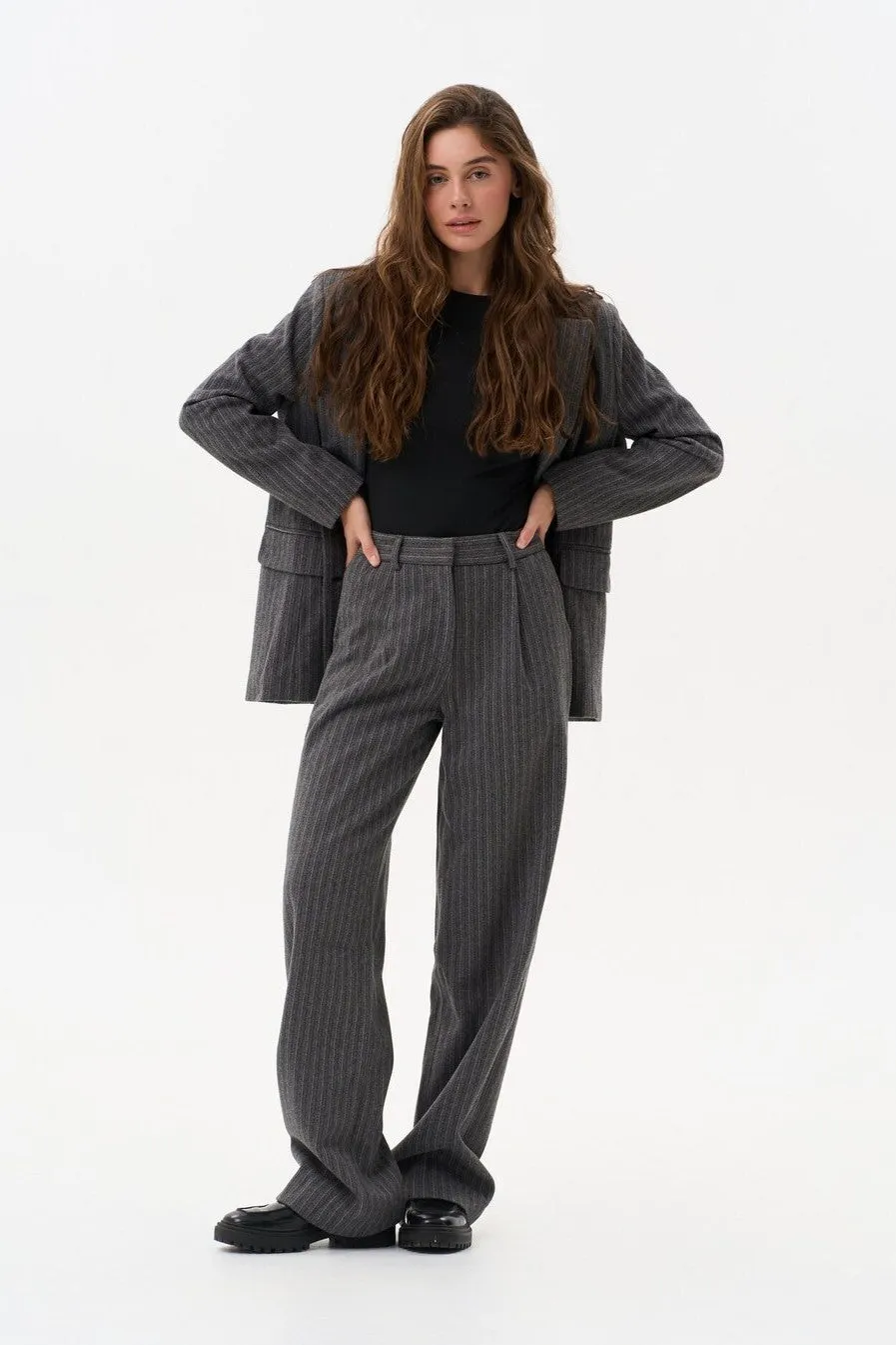 Сlassic striped pants in color grey