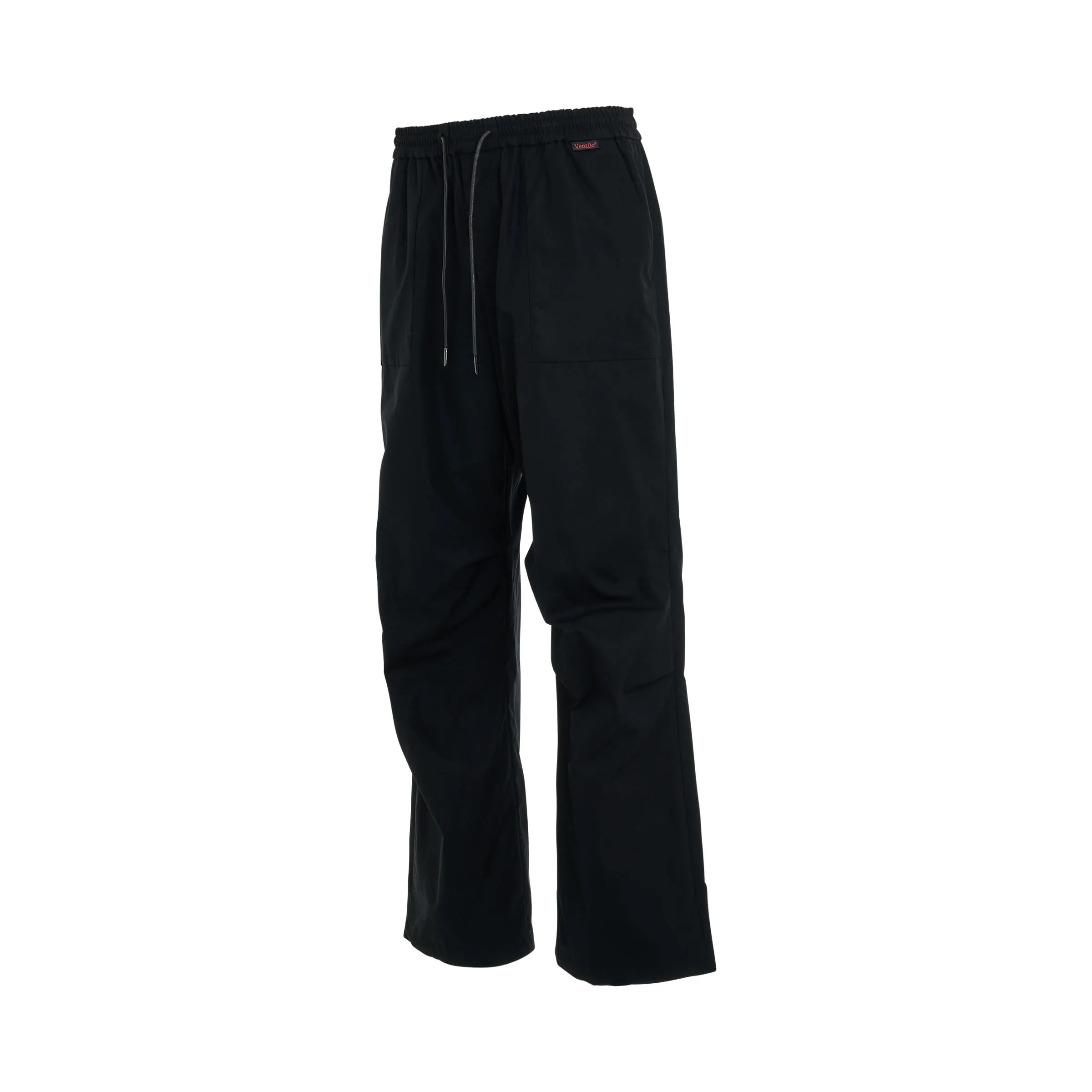 Loose Fit Ventile Cotton Pants in Black