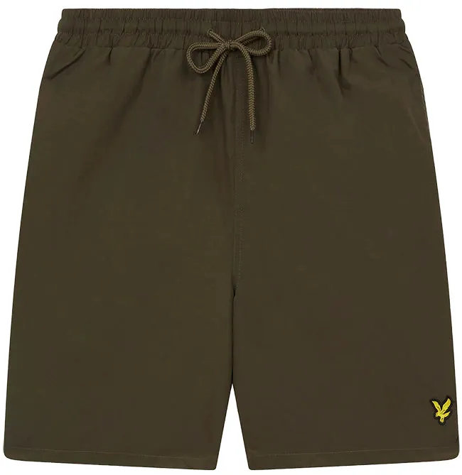 Lyle and Scott Mens Plain Swim Shorts Olive