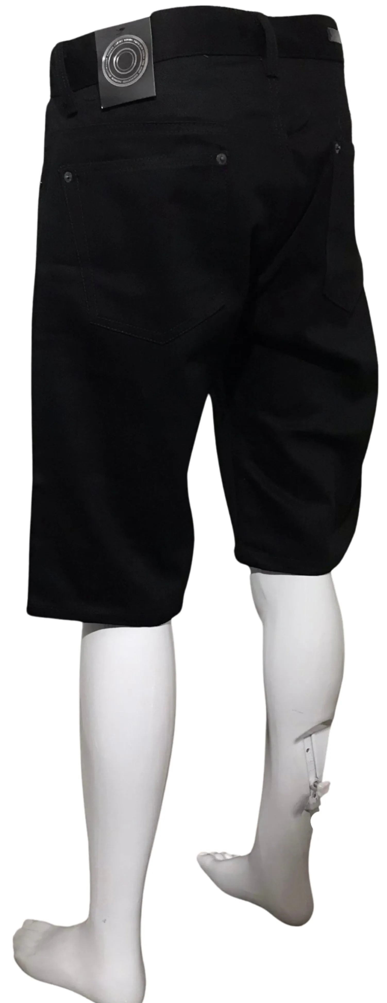 ^MAXI MILIAN^ (BLACK) ~DRAGON~ DENIM SHORTS (SLIM FIT) (EMBROIDERED)