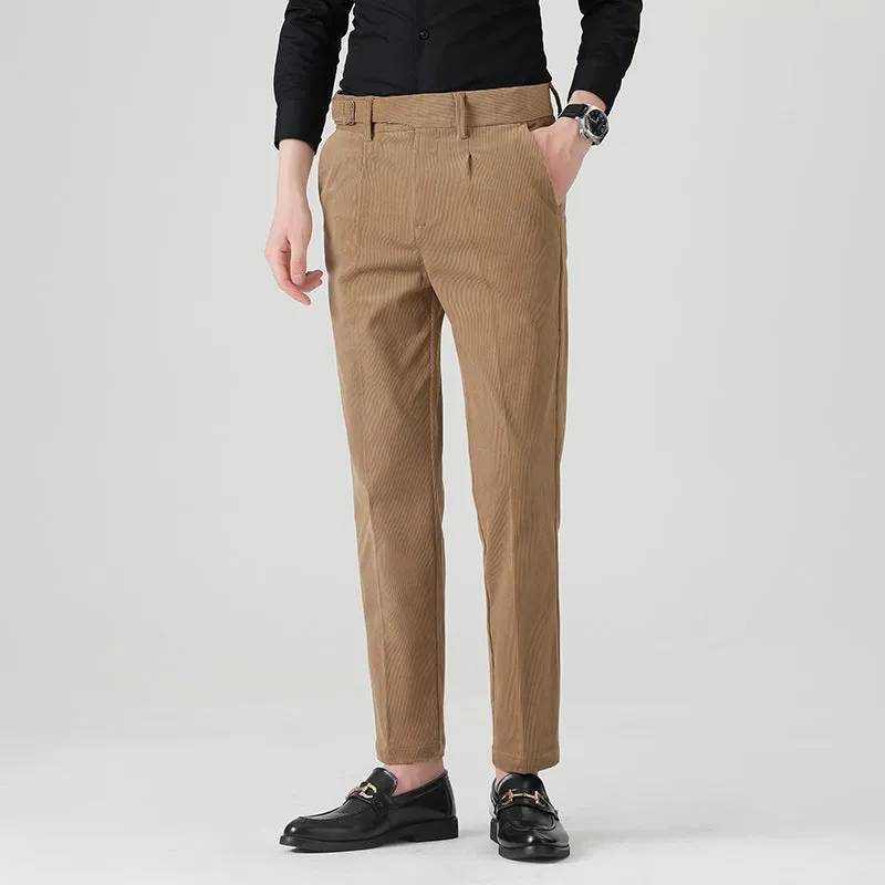 Men's Business Slim Corduroy Straight Trousers