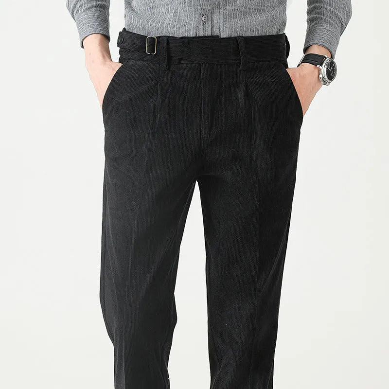 Men's Business Slim Corduroy Straight Trousers