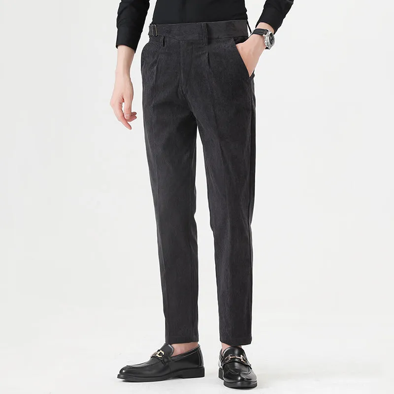 Men's Business Slim Corduroy Straight Trousers