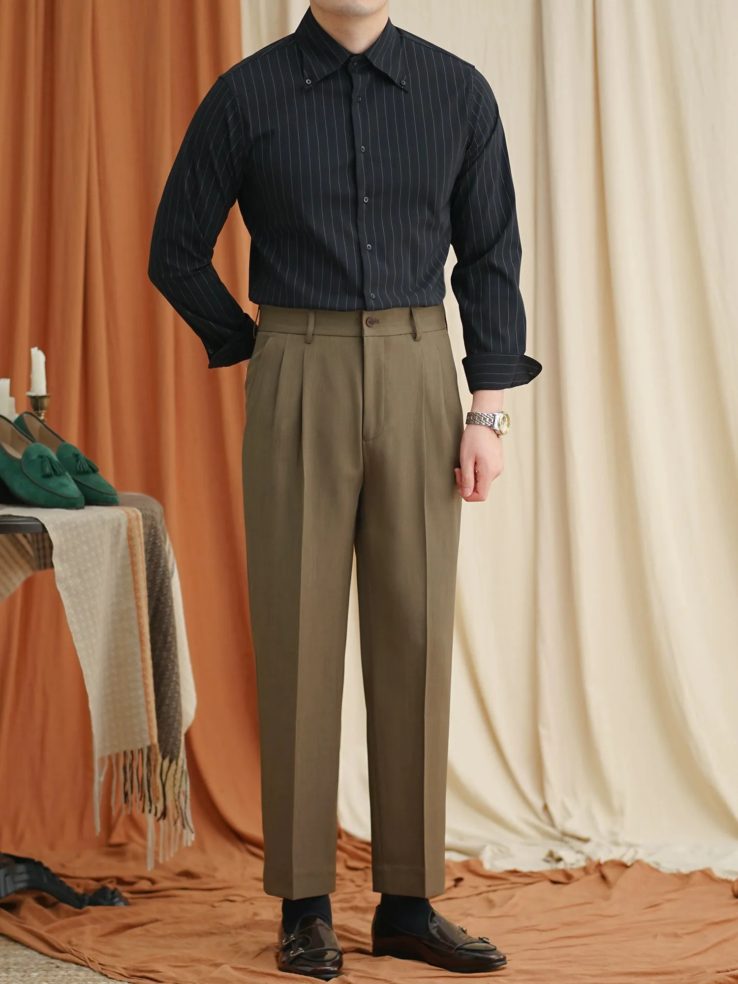 Men's Casual Business Straight Trousers