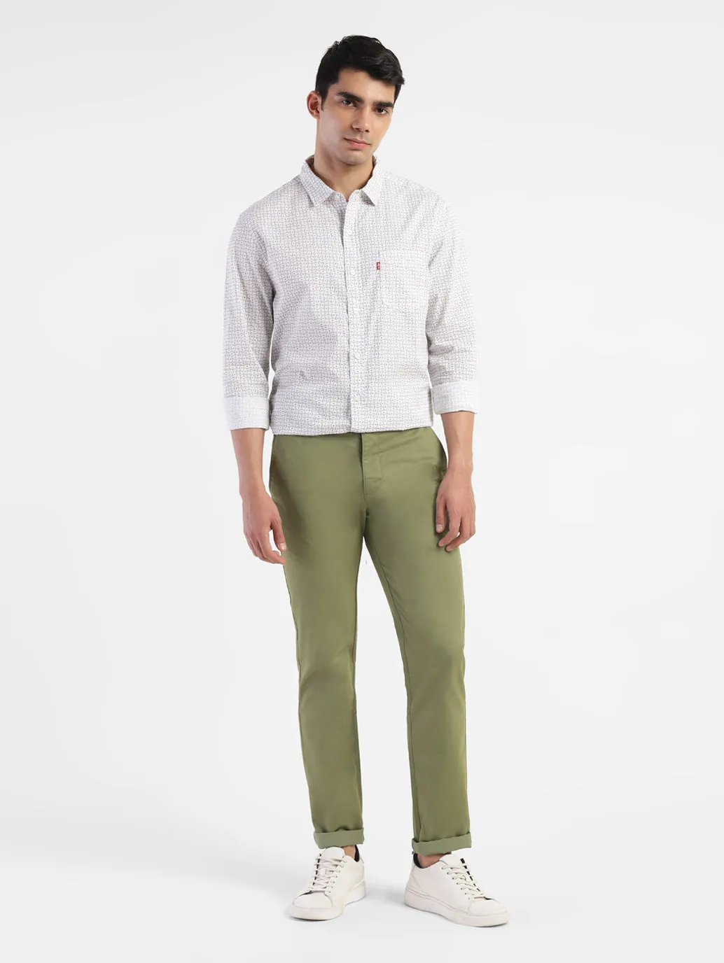 Men's Green Slim Fit Trousers