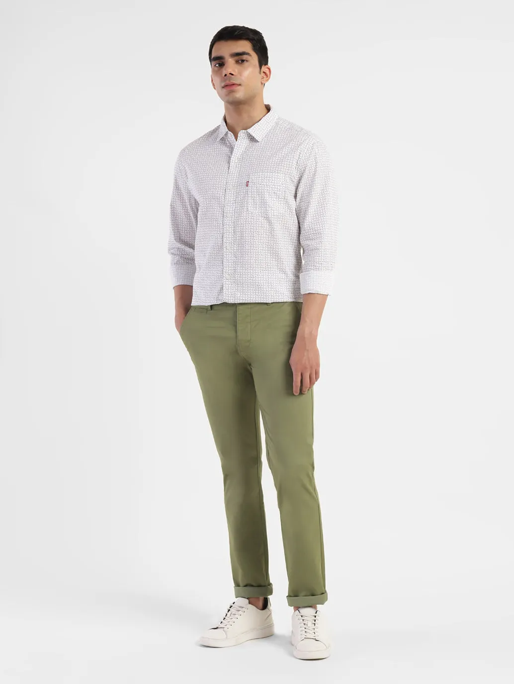 Men's Green Slim Fit Trousers