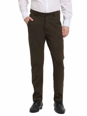 Men's Olive 4-Way Lycra Tapered Fit Trousers ( FGP 269Olive ) - Jainish