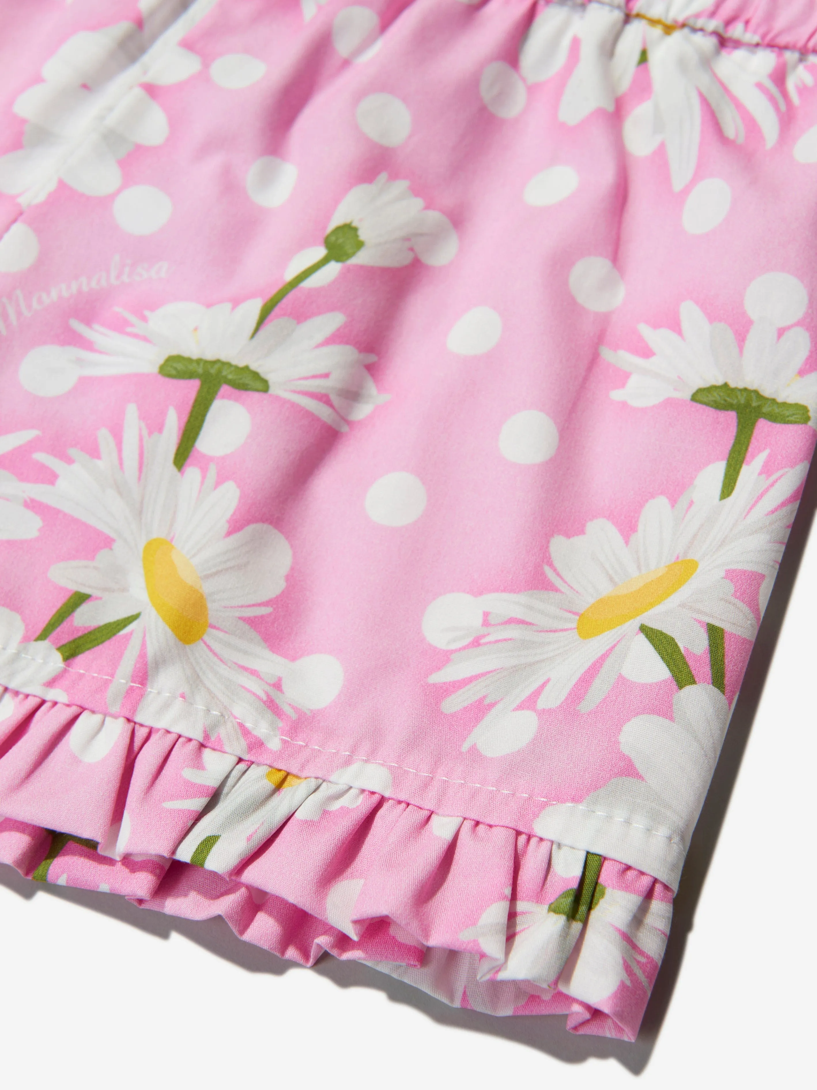 Monnalisa Girls Cotton Poplin Daisy Shorts