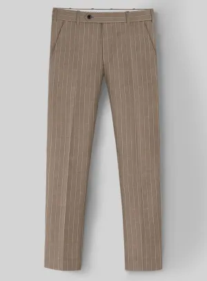 Napolean Tullio Stripe Light Brown Wool Pants