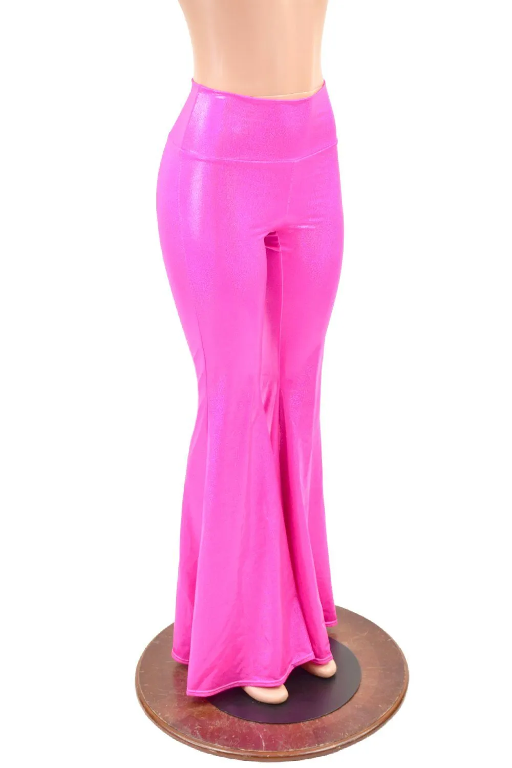 Neon Pink Holographic High Waist Solar Flares