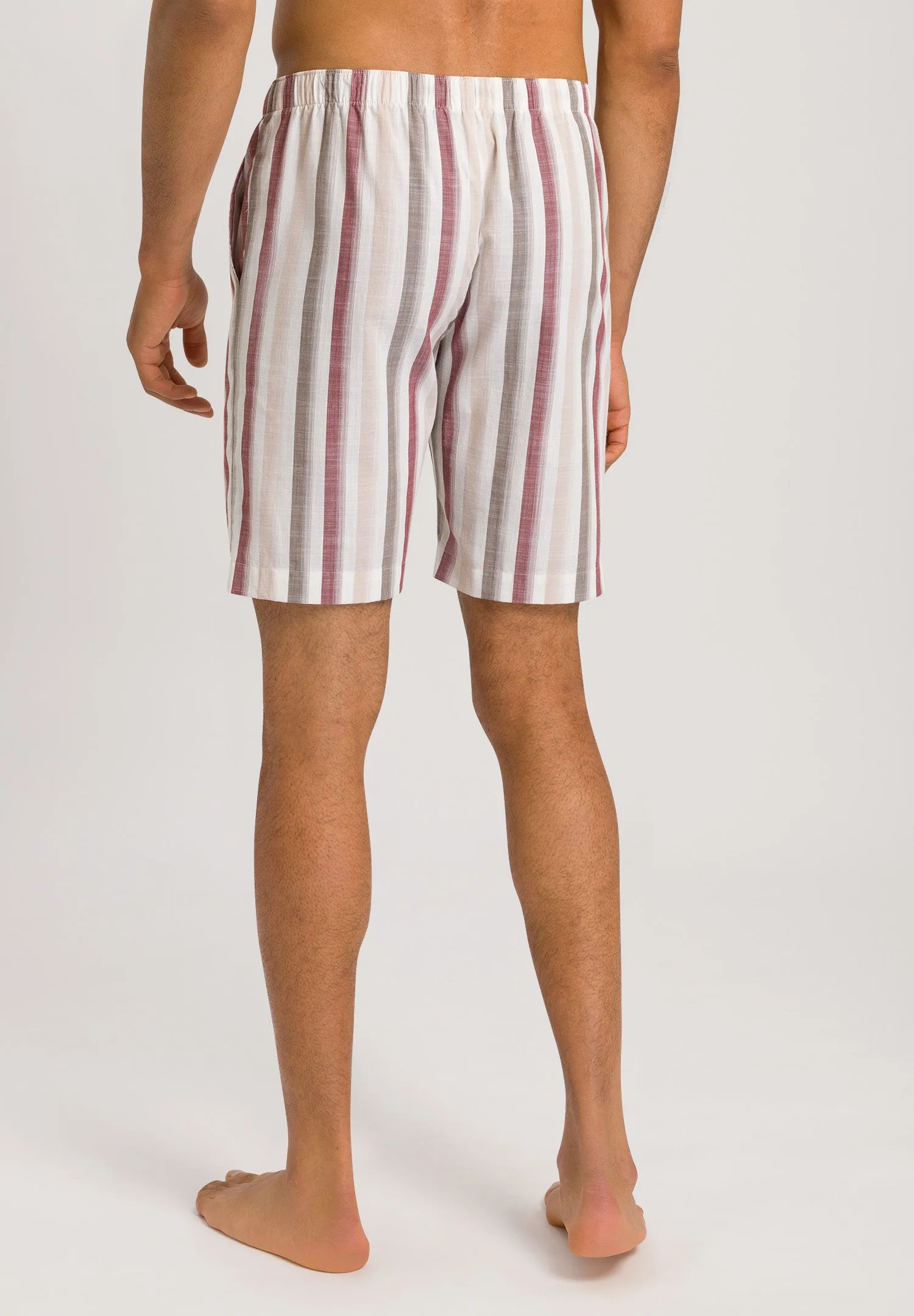 Night And Day Drawstring Cotton Shorts | Russet Beige Stripe 75117-2876