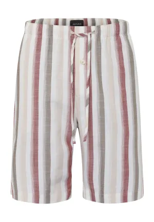 Night And Day Drawstring Cotton Shorts | Russet Beige Stripe 75117-2876